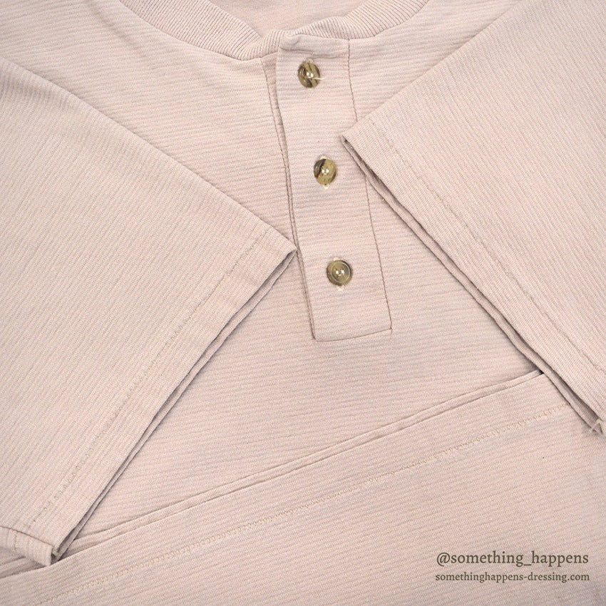 1990's ONEITA DOG EMBROIDERY HENLEY NECK T-SHIRT... L