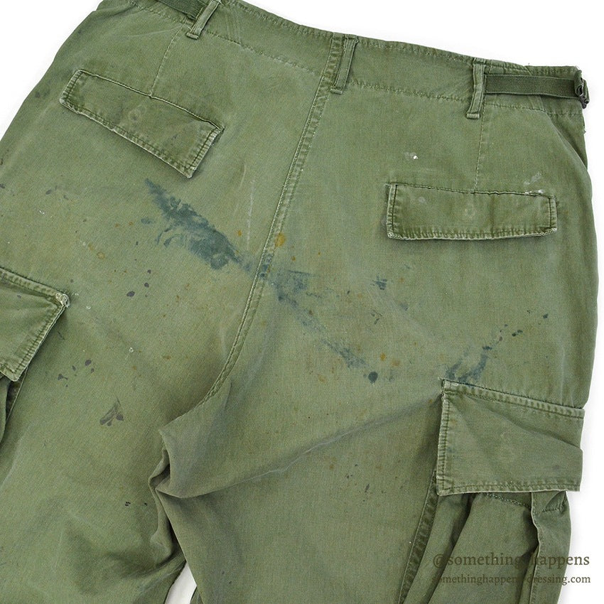 1960's USARMY JUNGLE FATIGUE PANTS POPLIN... MEDIUM-REGULAR