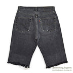 1990's Levi's 501 BLACK DENIM PANTS CHOPPED... W32