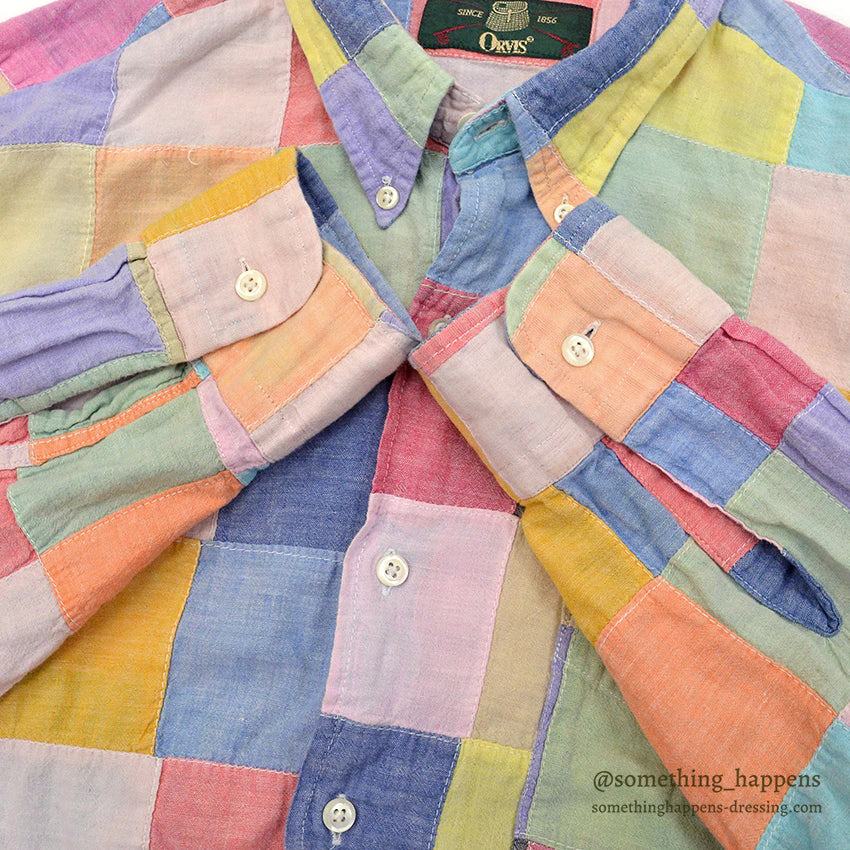 1980's ORVIS CRAZY PATCHWORK B/D SHIRT...L
