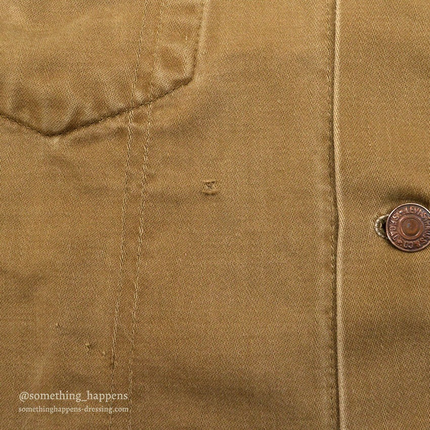 1960's~ LEVI'S BIG-E BROWN COTTON SATIN JACKET...