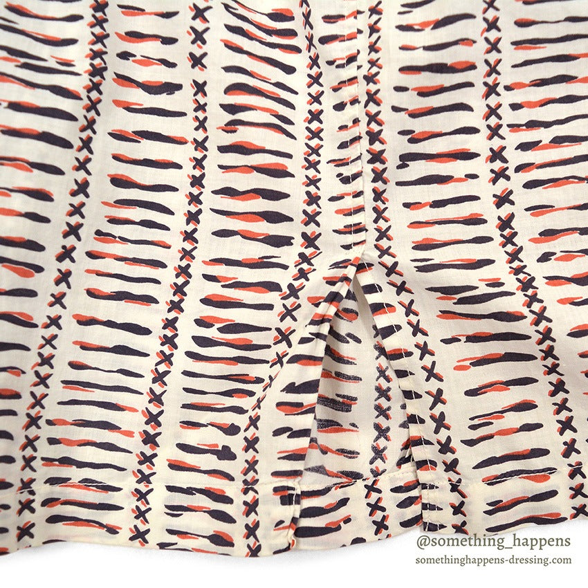 1950's GEOMETRIC PATTERN RAYON SHIRT...