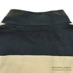 1990's DEADATOCK GAP GREEN/CREAM WIDE STRIPE COTTON L/S TEE ... S