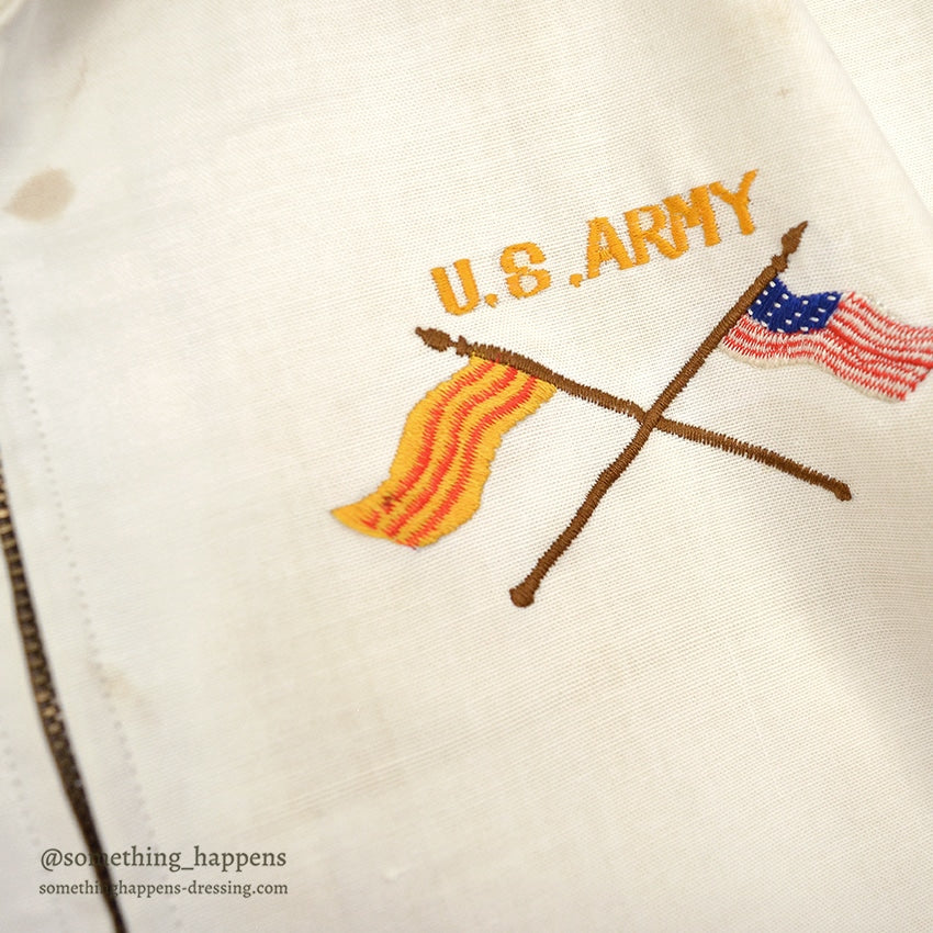 1960s VIETNAM SOUVENIR JACKET (Vietnamese style jacket) 65-66 White...