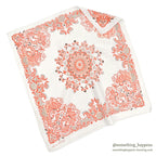 1970's OLD ORANGE/WHITE/BROWN BANDANA RN13960...