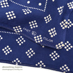 1930's~ ELEPHANT BRAND WHITE DOTS NAVY BANDANA TRUNK DOWN ...