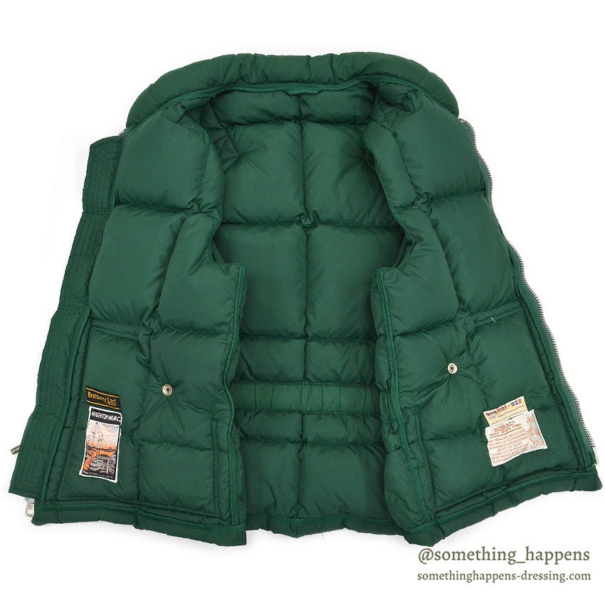 1970's MIGHTY-MAC NORSAC PRIME GOOSE DOWN VEST / GREEN ... M