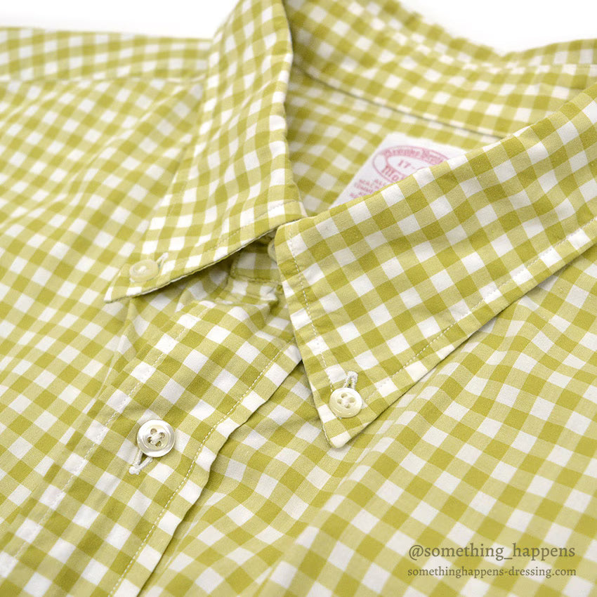 1990's BROOKS BROTHERS GINGHAM CHECK B/D SHIRT...