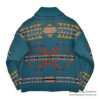 ~1980's PENDLETON NATIVE PATTERN ZIP-UP WOOL CARDIGAN... M