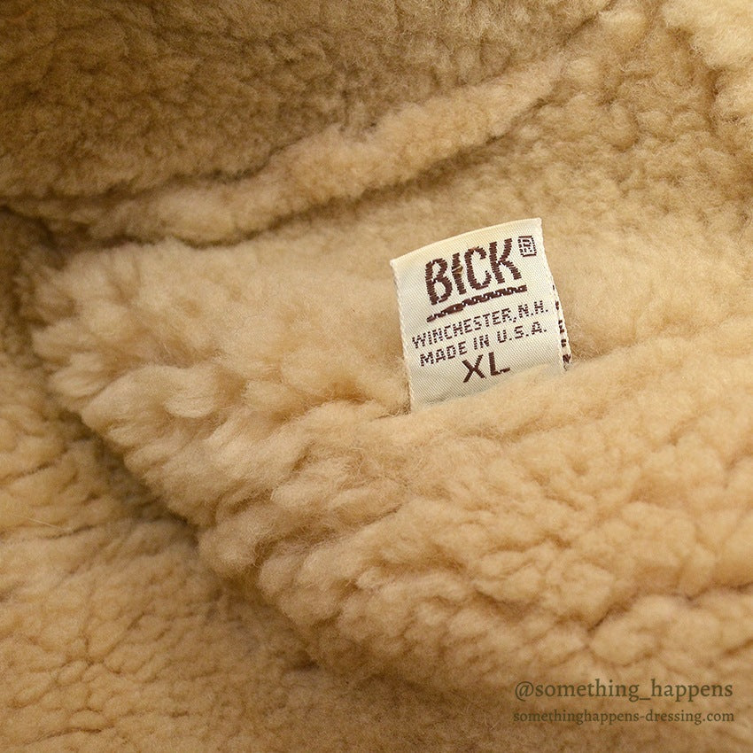 1980's BICK MOUTON SHEARLING HAT DARK BROWN ... XL