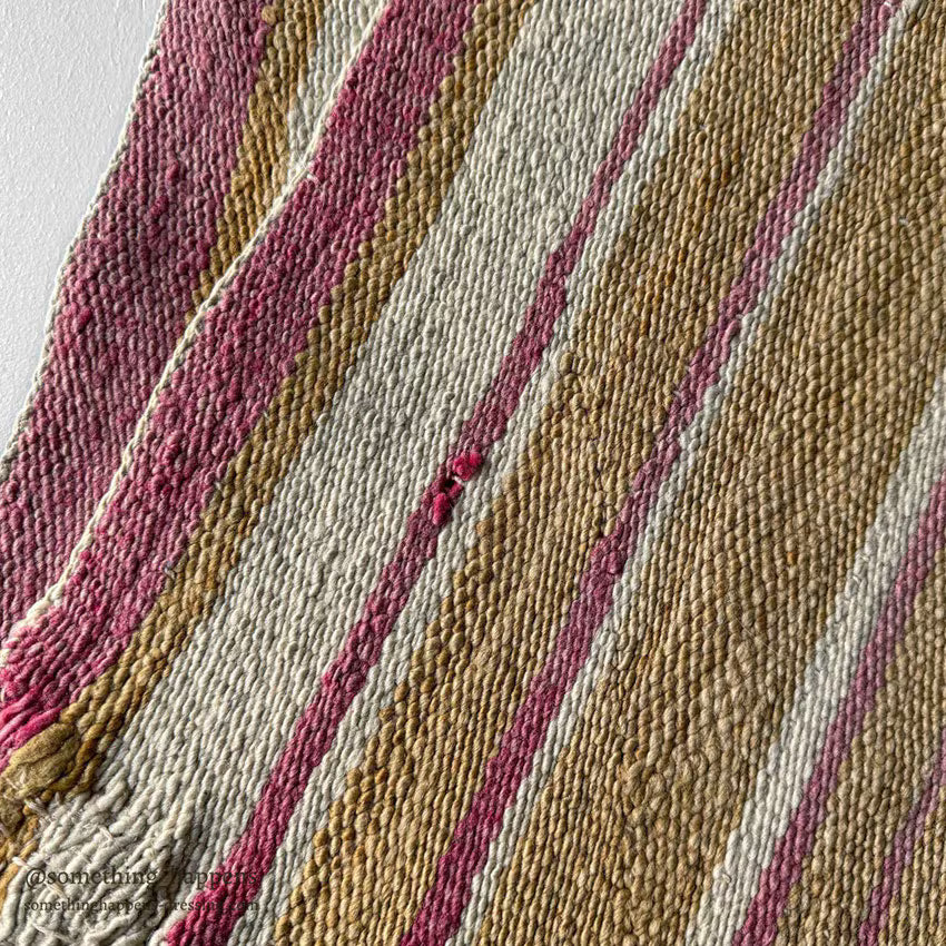 c.1930's NAVAJO RUG PINK STRIPE SINGLE SADDLE BLANKET RARE COLOR ... 77cm/73cm