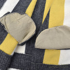 1960's STRIPED YELLOW/WHITE/GRAY KNIT CARDIGAN ...