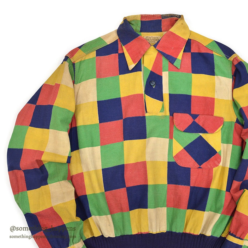 1950's Marlboro BIG TIMBER PRINT FLANNEL GAUCHO SHIRT / MULTI COLOR ... M