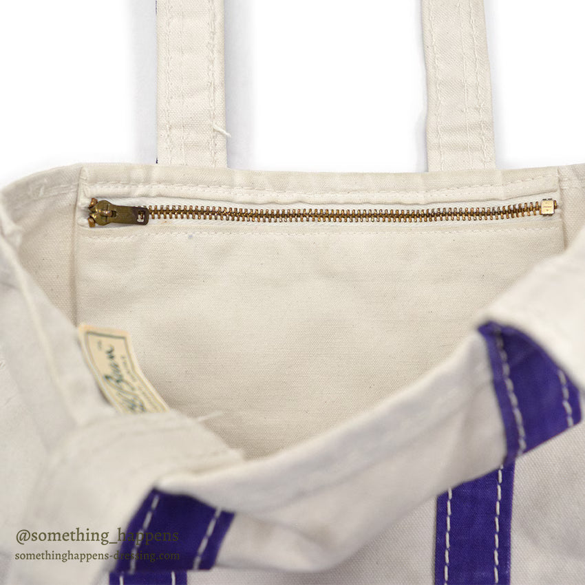 1970's LLBEAN BOAT AND TOTE PURPLE WITH ZIPPER POCKET / RARE... SMALL