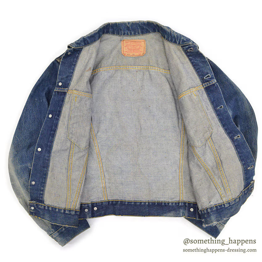 1960's LEVI'S 557XX DENIM JACKET / SUN FADED ... 44