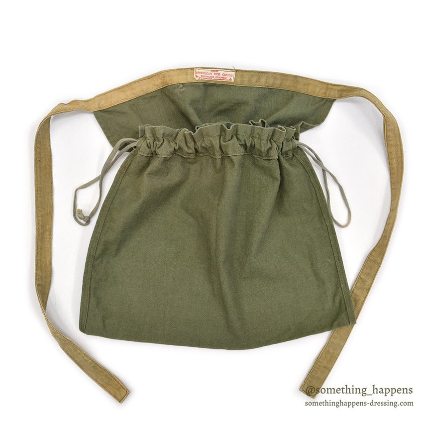 1940's AMERICAN RED CROSS WW2 HBT APRON DITTY BAG / TWO TONE...