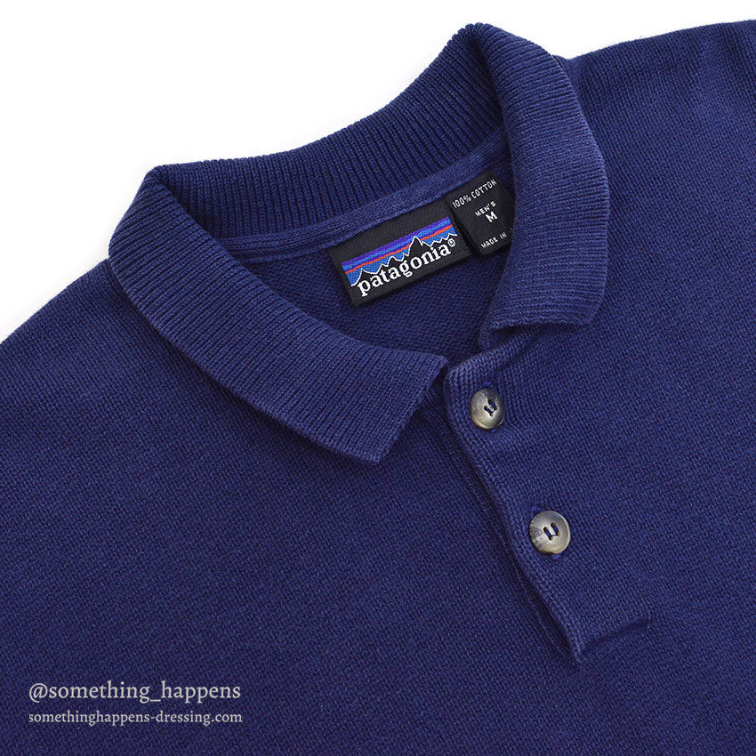 1980's PATAGONIA HEAVY WEIGHT COTTON POLO SWEATER...M