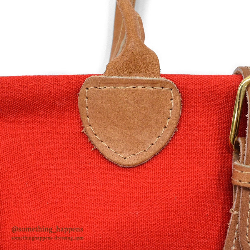 1980's~ DEADSTOCK BANNER HOUSE CANVAS BAG / LEATHER HANDLE...