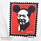 1990's~ HANES MICKEY MAO ART T-SHIRT...M