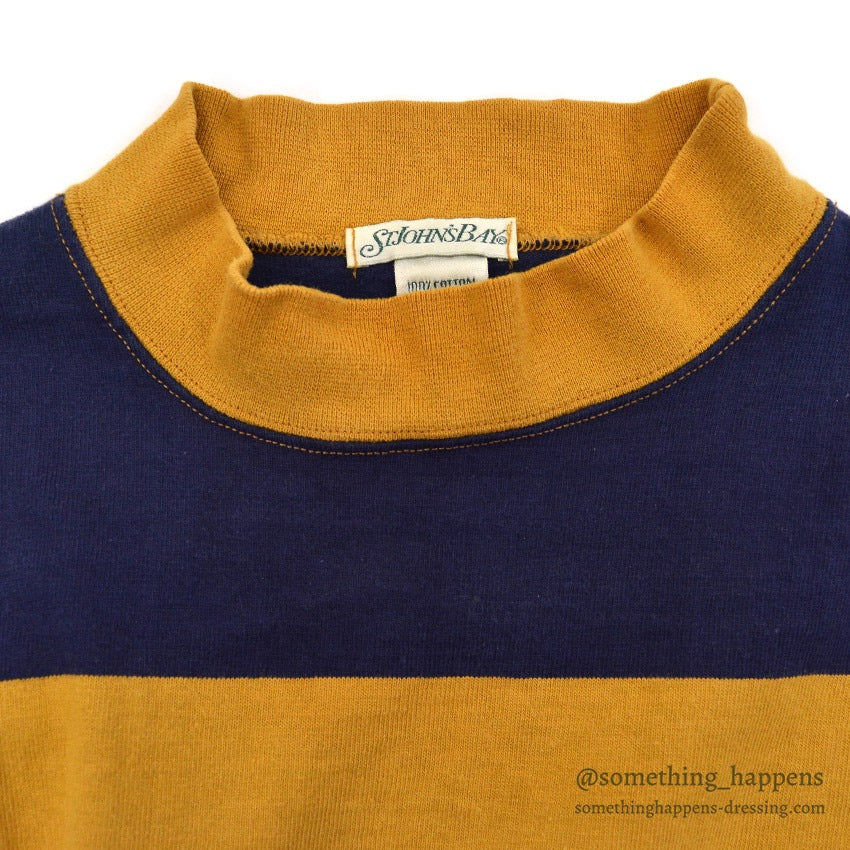 1980's~ ST JOHN'S BAY WIDE STRIPED L/S TEE ... M