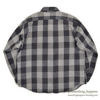 ~1980's FIVE BROTHER HEAVY FLANNEL SHIRT BLACK/GRAY ... XL