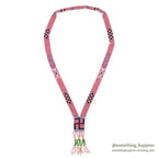NATIVE AMERICAN SEED BEADS NECKLACE / WHIRLING LOG...