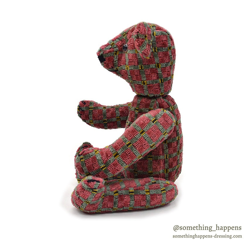 OLD QUILTED TEDDY BEAR / RARE...