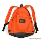 1970's EDDIE BAUER ORANGE NYLON/LEATHER RUCK SACK...