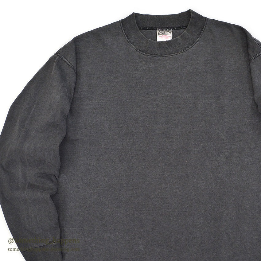 1990's ONEITA FADED BLACK L/S TEE / SUPER HEAVYWEIGHT ... XL
