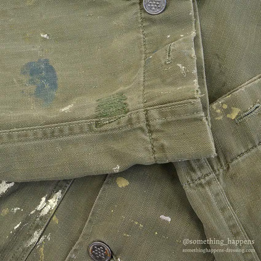 1940's USARMY WW2 M-43 HBT JACKET / PAINT SPLATTER...