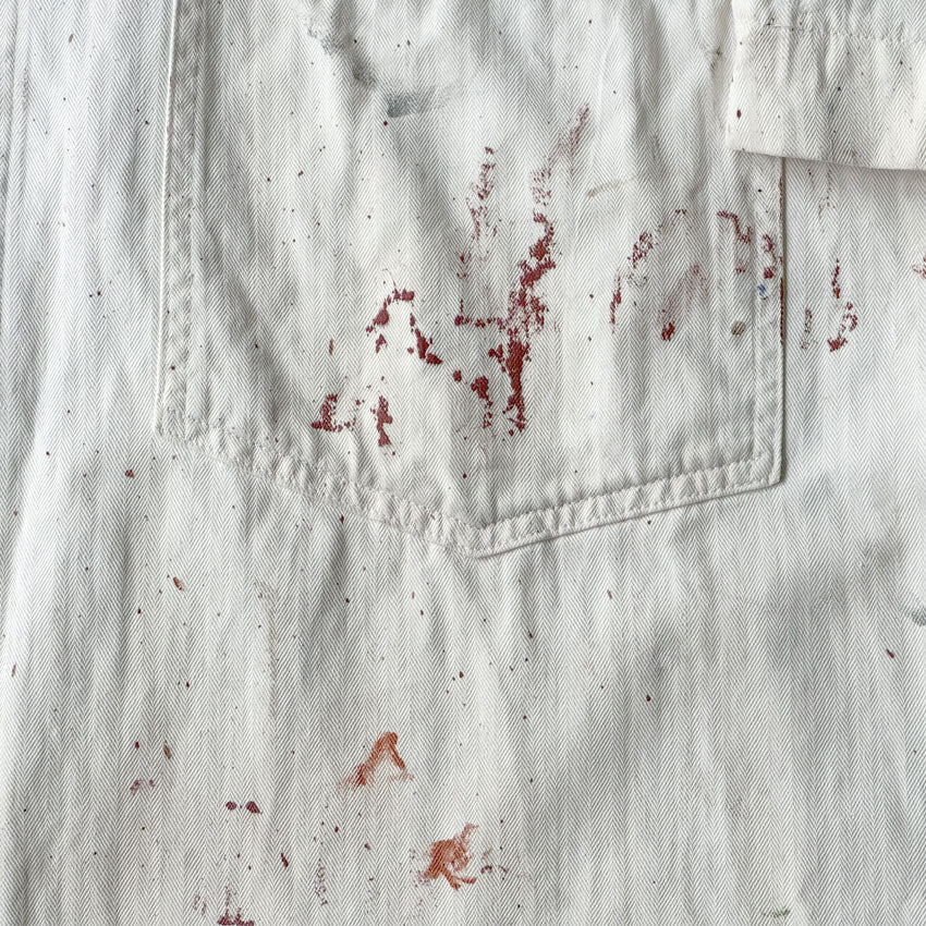 1950's~ PAINT SPLATTER HBT SERVICE COAT... 42