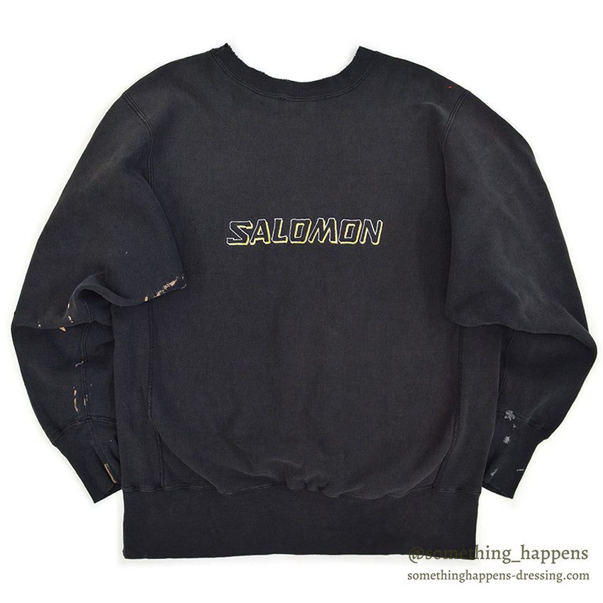 1990's CHAMPION SALOMON REVERSE WEAVE SWEAT SHIRT / BLACK ... L