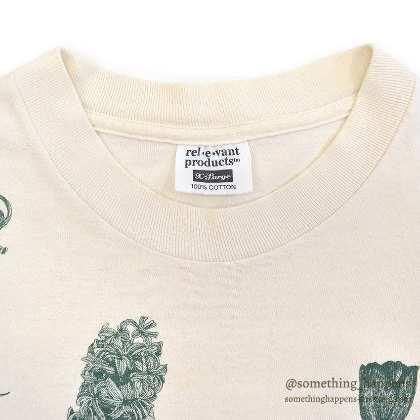 1990's REL-E-VANT PRODUCTS BOTANICAL ART PRINT T-SHIRT ... XL