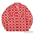 ~1950's GEOMETRIC ZIG ZAG PATTERN PRINT FLANNEL SHIRT...