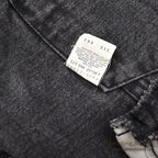 1980's Levi's 70507-0253 ACID WASH BLACK DENIM VEST / CHOPPED ... M