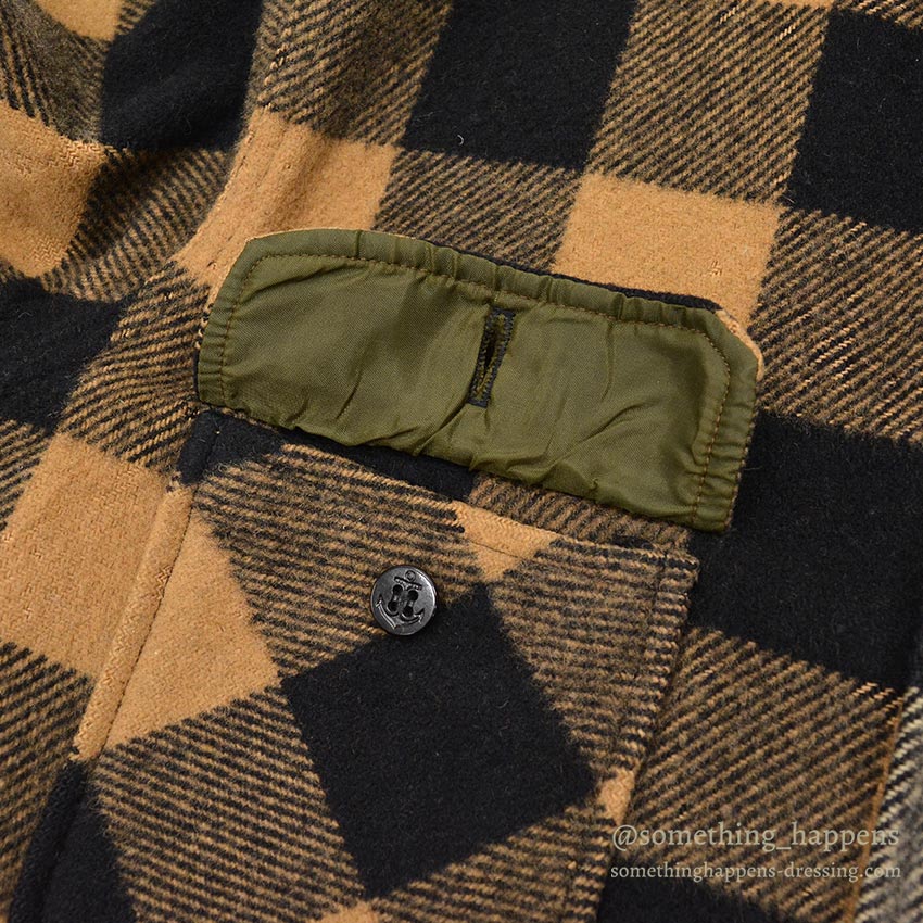 1960's FOX KNAPP PLAID WOOL CPO SHIRT / SUN FADED ... M