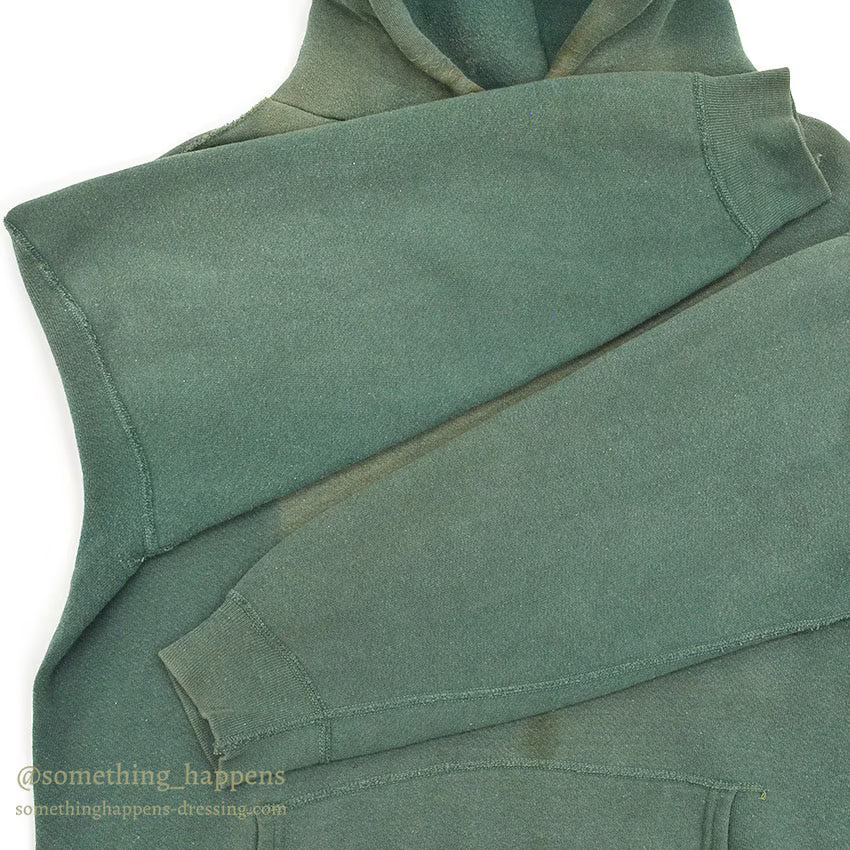 1960's OLD GREEN FADED SWEAT PARKA / BIG SIZE...