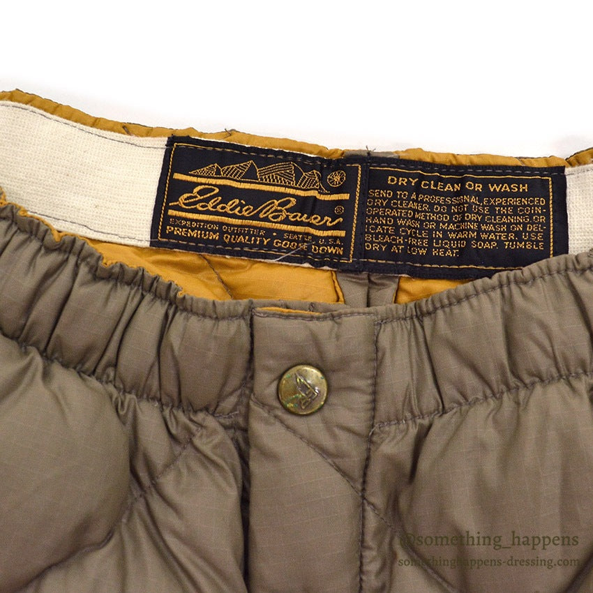 1980's EDDIE BAUER QUILTING DOWN PANTS ...
