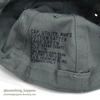 1960's DEADSTOCK USAF CAP, UTILITY, MAN'S COTTON SATEEN SAGE GREEN 2 ... 71/2