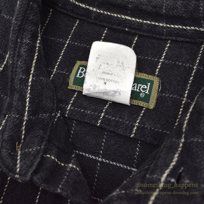 1990's BERNE BLACK COTTON HEAVY FLANNEL SHIRT... L