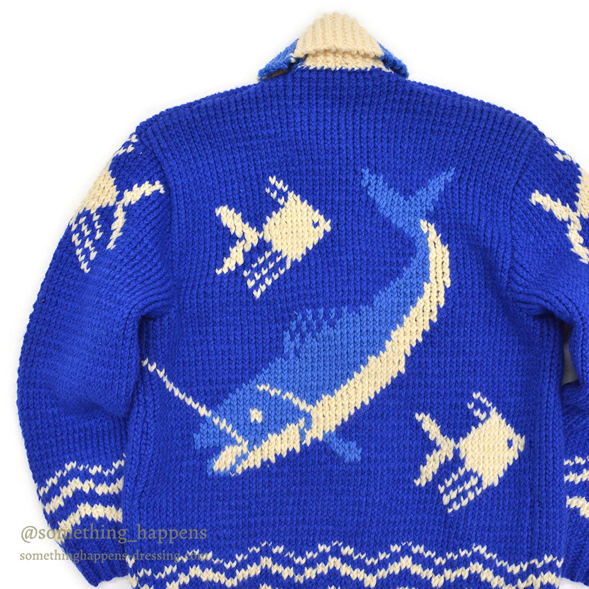 1960's FISH PATTERN COWICHAN SWEATER...
