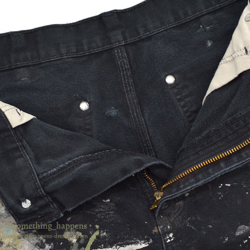 1990's CARHARTT BLACK DOUBLE KNEE DUCK PAINTER PANTS... W31/L31