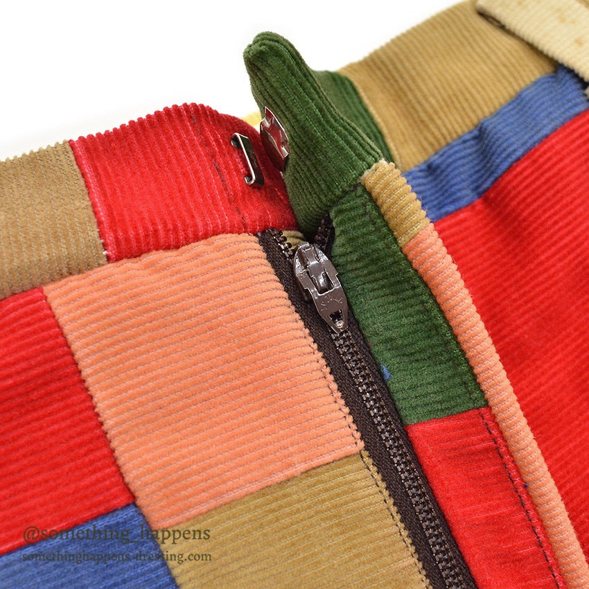 1970's DEADSTOCK HALRIN PATCHWORK CORDUROY PANTS...W38