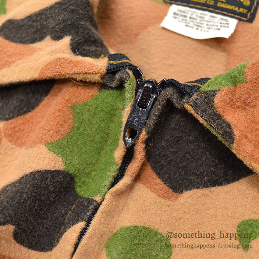 ~1980's DEERSKIN CAMO ZIP-UP CHAMOIS JACKET / UNUSUAL COLOR ... XL