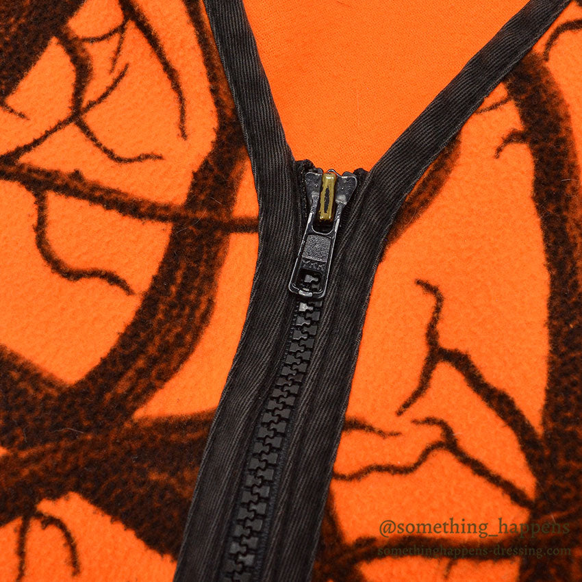 1990's CABELA'S TREE CAMO ORANGE FLEECE VEST...M