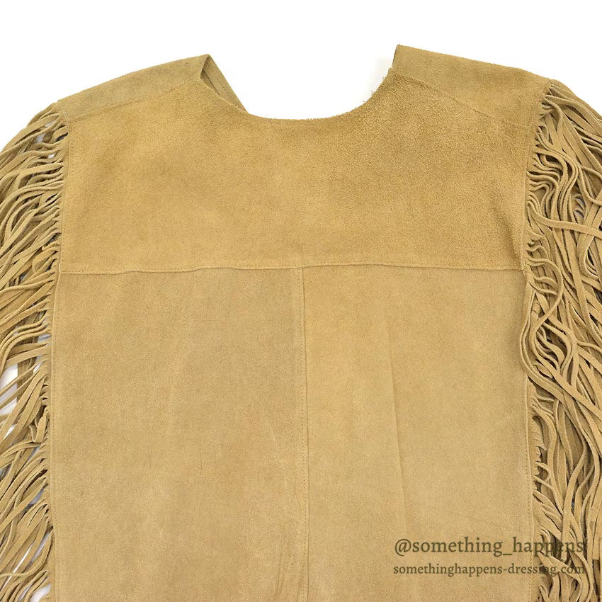 1970's GALLAGHERS SUEDE LEATHER FRINGE PONCHO...S