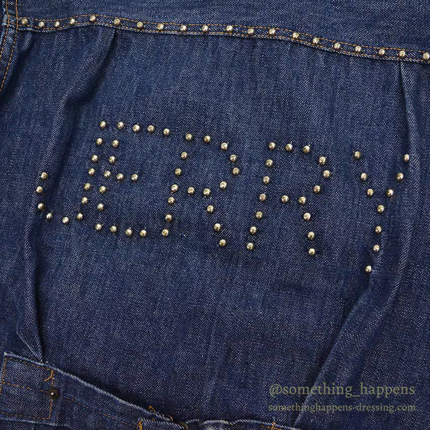 1940's~ MONTGOMERY WARD 101 BUCKLE BACK DENIM JACKET / COOL STUDS...