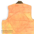 1960's~ CAMO / ORANGE REVERSIBLE NYLON PADDED VEST / FADED...