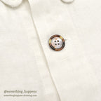 1990's CP SHADES LINEN WORK JACKET / WHITE ... M