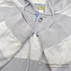 1980's LLBEAN STRIPED COTTON SWEAT HOODIE... L-TALL